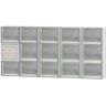 Clearly Secure 38.75 in. x 19.25 in. x 3.125 in. Frameless Diamond Pattern Glass Block Window with Dryer Vent