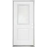 Steves & Sons Legacy 32 in. x 80 in. Left-Hand/Inswing Half Lite Clear Glass Mini-Blind White Primed Fiberglass Prehung Front Door