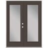 Masonite 60 in. x 80 in. Willow Wood Steel Prehung Left-Hand Inswing Full Lite Clear Glass Patio Door without Brickmold