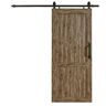 Pinecroft 36 in. x 84 in. Millbrooke Weathered Grey H Style PVC Vinyl Sliding Barn Door with Hardware Kit - Door Assembly Required