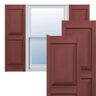 Ekena Millwork 14-3/4 in. x 31 in. Lifetime Vinyl Standard 2 Equal Raised Panel Shutters Pair Burgundy Red