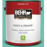 BEHR PREMIUM PLUS 1 gal. #P440-4 March Aquamarine Flat Low Odor Interior Paint & Primer