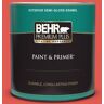 BEHR PREMIUM PLUS 1 qt. 170B-6 Lipstick Semi-Gloss Enamel Exterior Paint & Primer