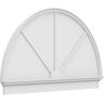 Ekena Millwork 2-3/4 in. x 64 in. x 38-3/4 in. Half Round 3-Spoke Architectural Grade PVC Combination Pediment Moulding