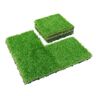 CAPHAUS 1 ft. x 1 ft. Green Artificial Grass Turf Tiles, Self-Draining Interlocking Faux Grass Pet Turf, Tile, Covers 6 sq. ft.