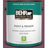 BEHR PREMIUM PLUS 1 gal. #100D-7 Maroon Semi-Gloss Enamel Low Odor Interior Paint & Primer