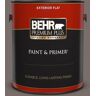 BEHR PREMIUM PLUS 1 gal. #BNC-37 Gray Owl Flat Exterior Paint & Primer