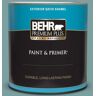 BEHR PREMIUM PLUS 1 qt. #S440-4 Tower Bridge Satin Enamel Exterior Paint & Primer