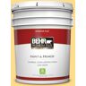 BEHR PREMIUM PLUS 5 gal. #P260-4 Banana Mania Flat Low Odor Interior Paint & Primer