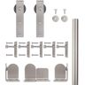 96 in. Hook Satin Nickel Sliding Barn Door Round Track and Hardware Kit