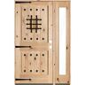 Krosswood Doors 50 in. x 80 in. Mediterranean Alder Sq Clear Low-E Unfinished Wood Left-Hand Prehung Front Door/Right Full Sidelite
