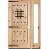 Krosswood Doors 56 in. x 80 in. Mediterranean Knotty Alder Sq Unfinished Left-Hand Inswing Prehung Front Door with Right Full Sidelite