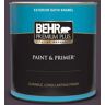 BEHR PREMIUM PLUS 1 qt. #T13-10 Plum Orbit Satin Enamel Exterior Paint & Primer