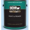 BEHR PREMIUM PLUS 1 gal. #P510-1 Greek Isles Semi-Gloss Enamel Exterior Paint & Primer