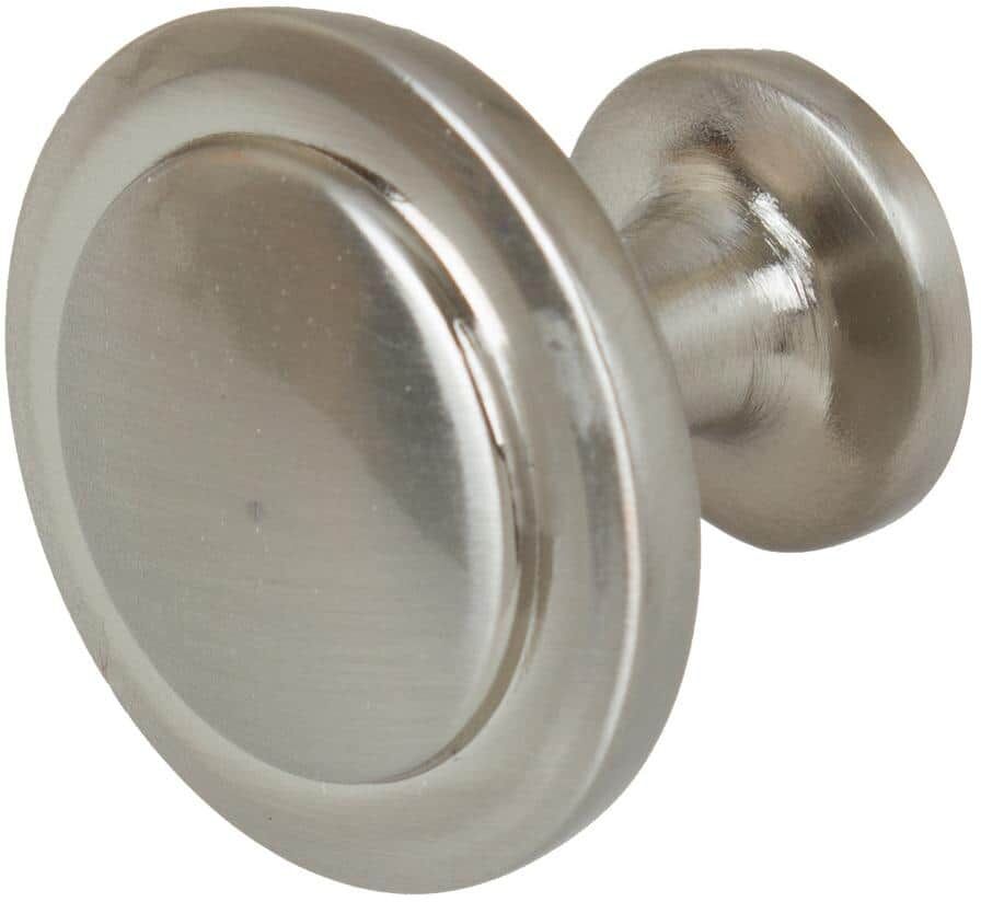 GlideRite 1-1/4 in. Dia Satin Nickel Classic Round Ring Cabinet Knobs (10-Pack)