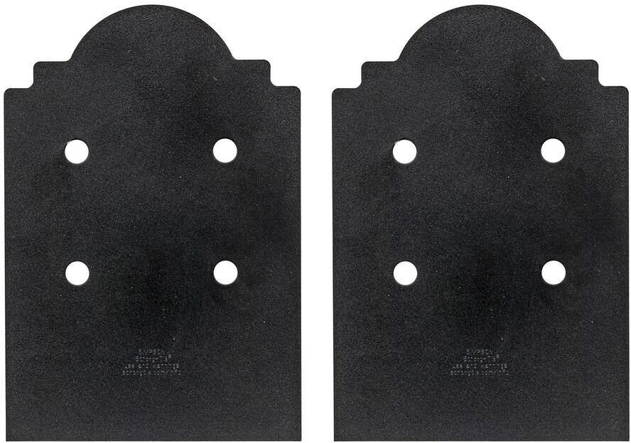 Simpson Strong-Tie Outdoor Accents Mission Collection ZMAX Black Post Base Side Plate for 8x Lumber (2-Pack)