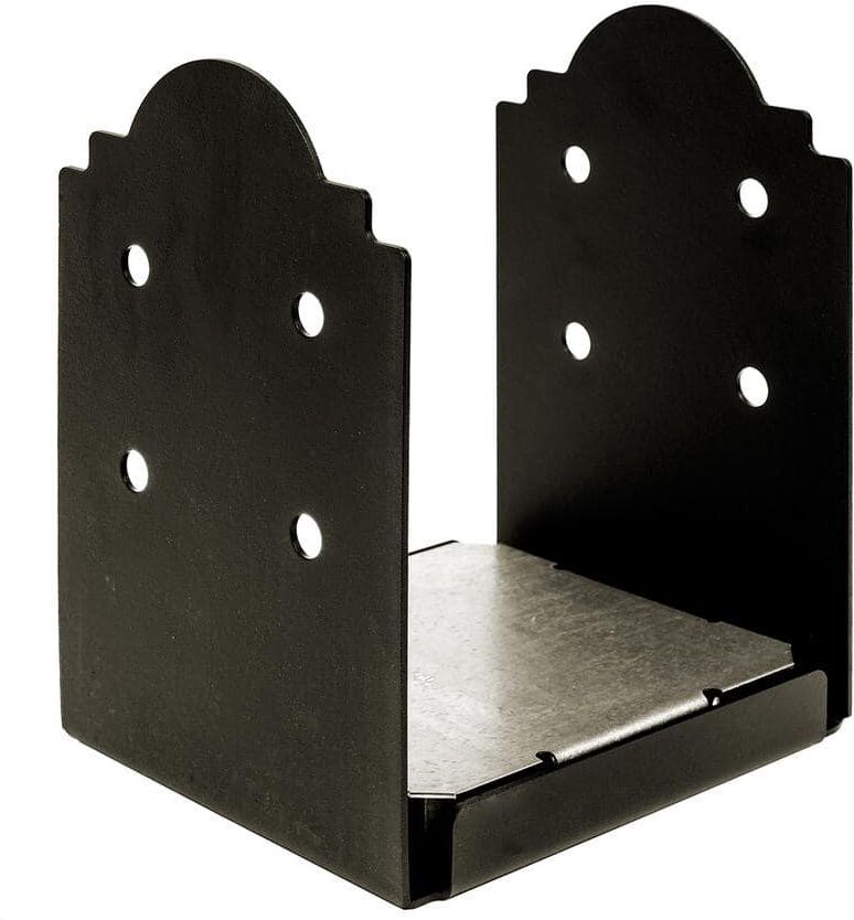 Simpson Strong-Tie Outdoor Accents Mission Collection ZMAX, Black Powder-Coated Post Base for 10x10 Nominal Lumber