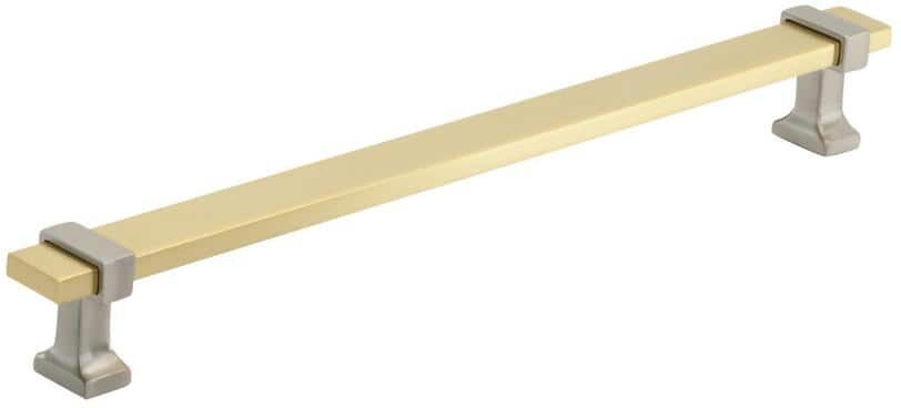 Amerock Overton 8-13/16 in. (224 mm) Brushed Gold/Satin Nickel Drawer Pull