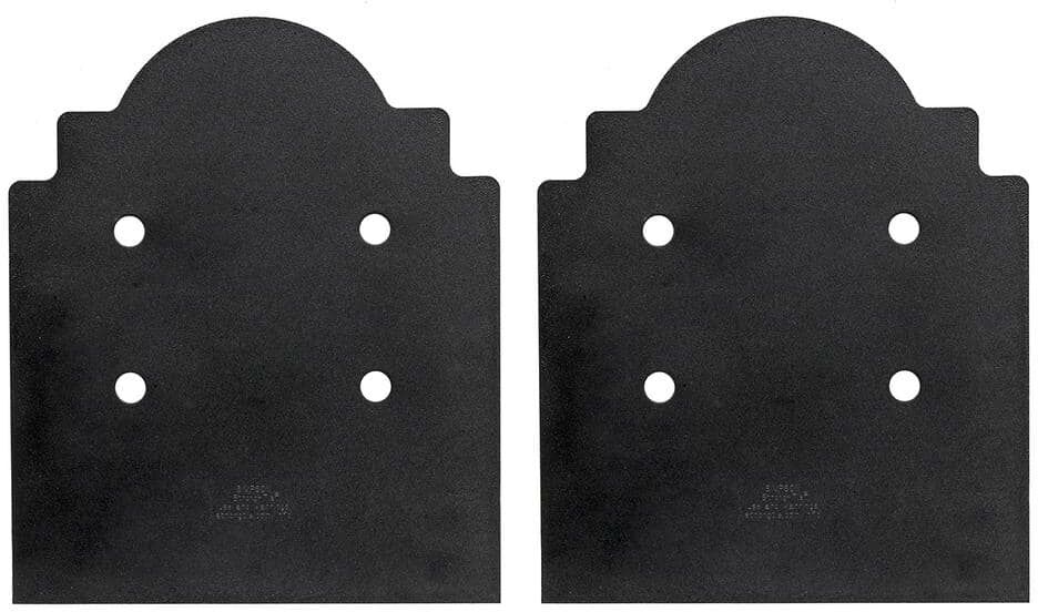 Simpson Strong-Tie Outdoor Accents Mission Collection ZMAX Black Post Base Side Plate for 10x Lumber (2-Pack)