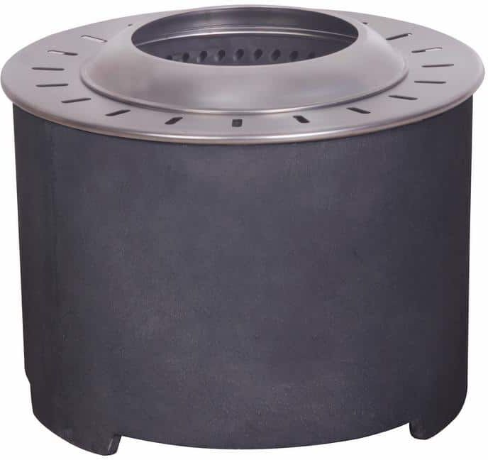 matrix decor 20.5 in. Faux Concrete Texture Smokeless Fire pit With Wood Pellet/Twig/Wood As The Fuel in Dark Grey