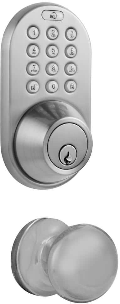 MiLocks Polished Brass Keyless Door Handleset Entry Deadbolt and Door Knob Lock with Electronic Digital Keypad