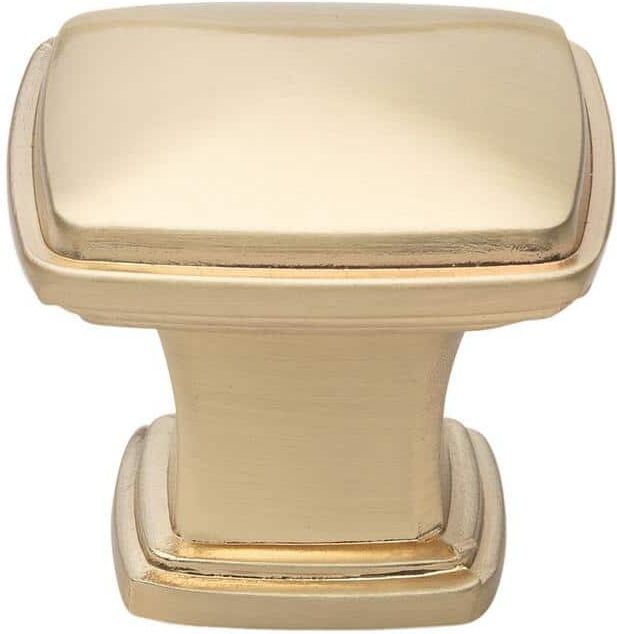 GLIDERITE 1-1/4 in. Champagne Gold Finish Square Decorative Cabinet Knob (10-Pack)