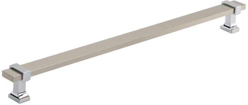 Amerock Overton 11-5/16 in. (288 mm) Satin Nickel/Polished Chrome Drawer Pull