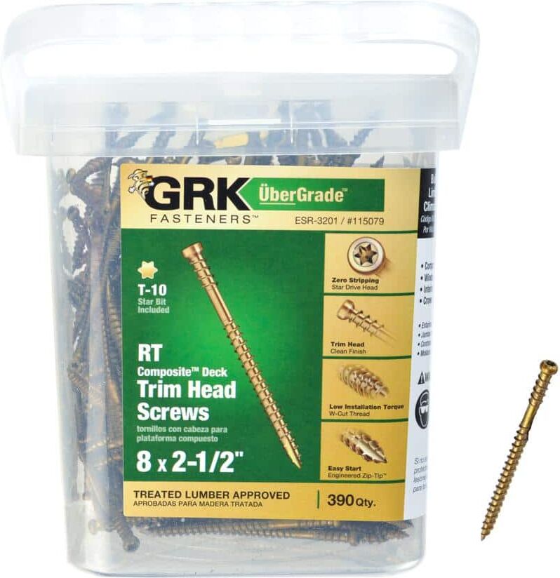 GRK Fasteners 8 in. x 2-1/2 in. Star Drive Trim-Head RT Composite Screw (390 Per Pack)