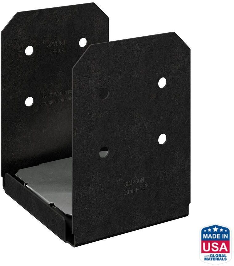 Simpson Strong-Tie Outdoor Accents Avant Collection ZMAX, Black Powder-Coated Post Base for 8x8 Actual Rough Lumber