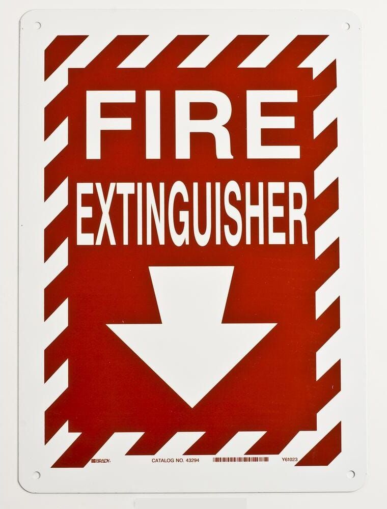 Brady 14 in. x 10 in. Aluminum Fire Extinguisher Sign