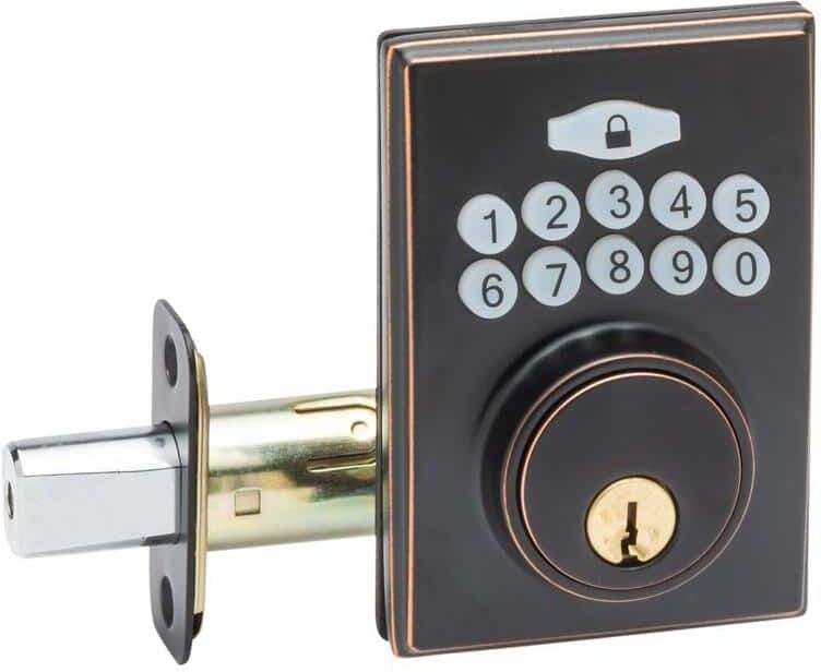 Copper Creek Square Electronic Keypad Tuscan Bronze Deadbolt