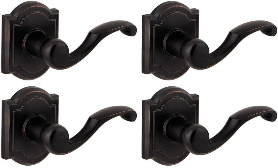 Baldwin Prestige Madrina Venetian Bronze Universal Hall/Closet Door Lever (4-Pack)