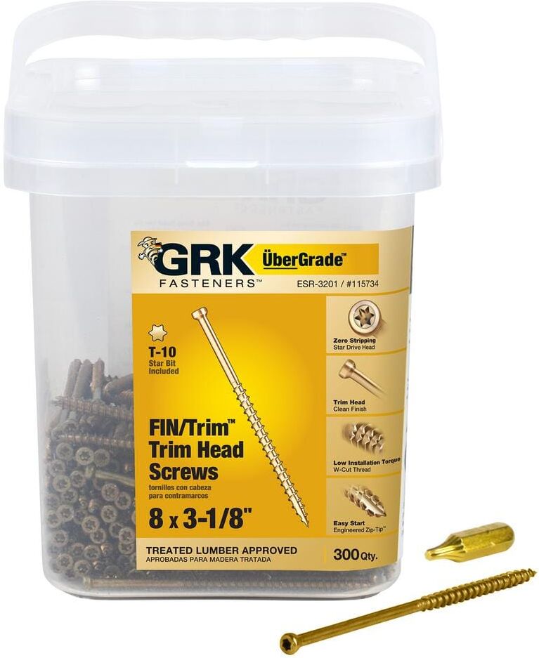 GRK Fasteners #8 x 3-1/8 in. Star Drive Trim-Head Wood Deck Finish Screw (300-Per Pack)