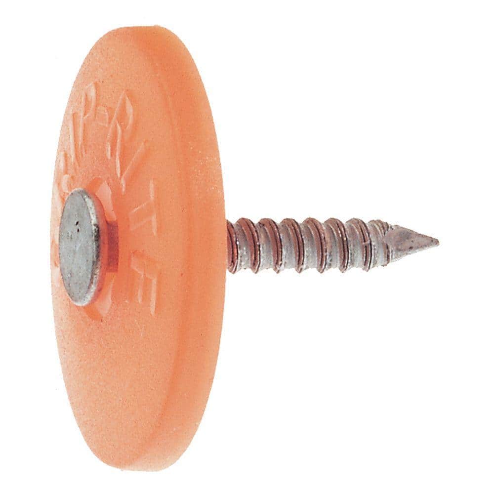 Grip-Rite #12 x 7/8 in. Plastic Round Cap Roofing Nails (3,000-Pack)