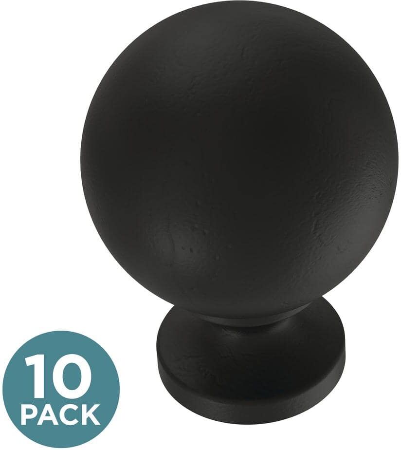 Liberty Orb 1-1/8 in. (29 mm) Matte Black Round Cabinet Knob (10-Pack)