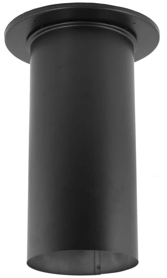 DuraVent DuraBlack 6 in. x 14 in. Single-Wall Chimney Stove Pipe Slip Connector with Trim Collar