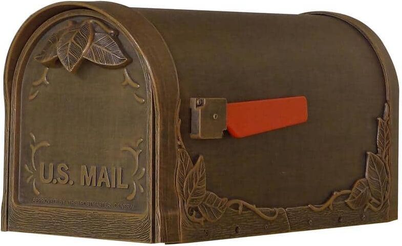 Floral Copper Post Mount Mailbox