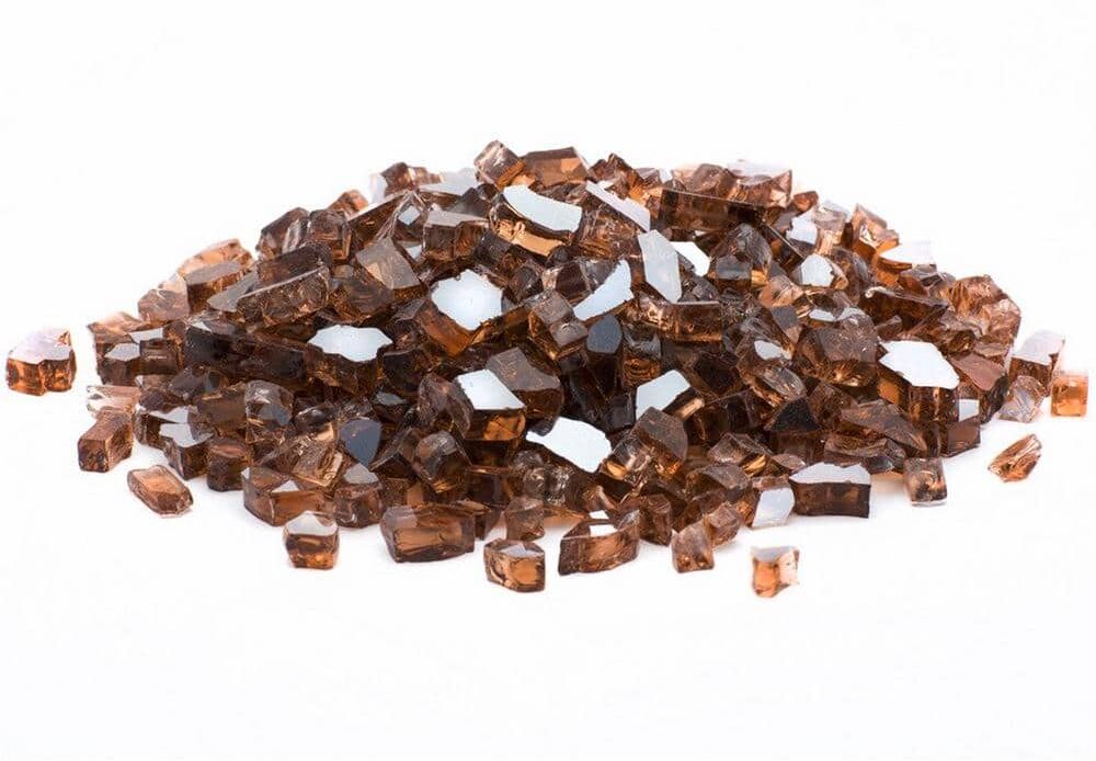 Margo Garden Products 1/2 in. 10 lb. Medium Copper Reflective Tempered Fire Glass