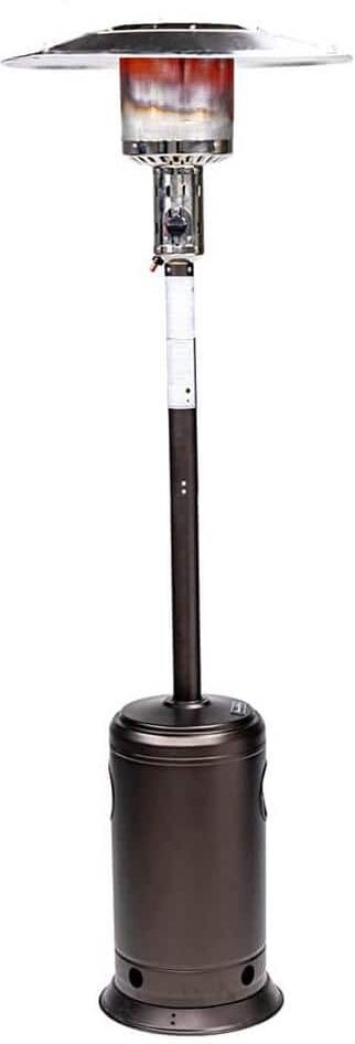 Kadehome 88 in. 47,000 BTU Outdoor Patio Stainless Steel Standing Propane Heater with Portable Wheels for Restaurant Garden Yard