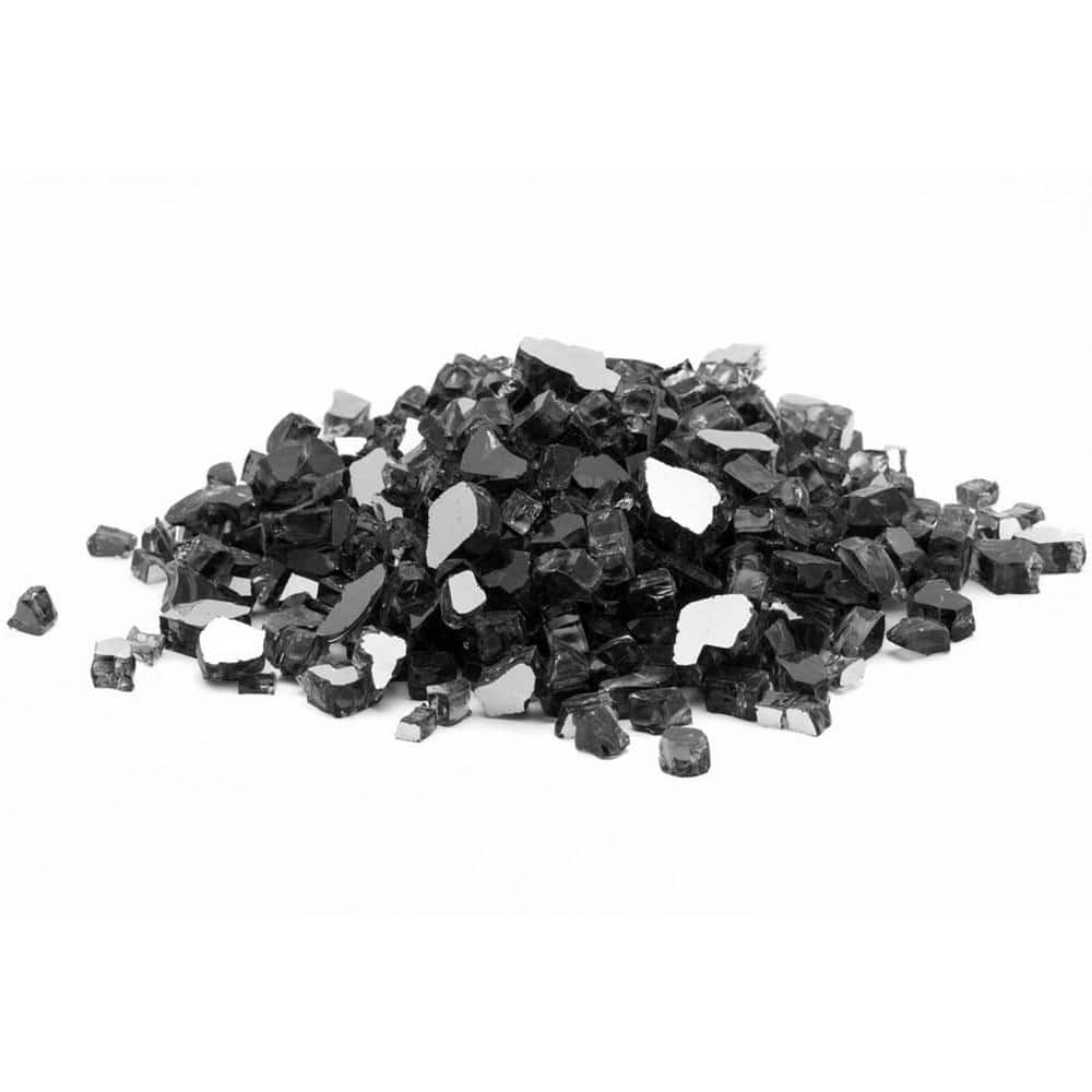 Margo Garden Products 1/2 in. 25 lb. Medium Black Reflective Tempered Fire Glass