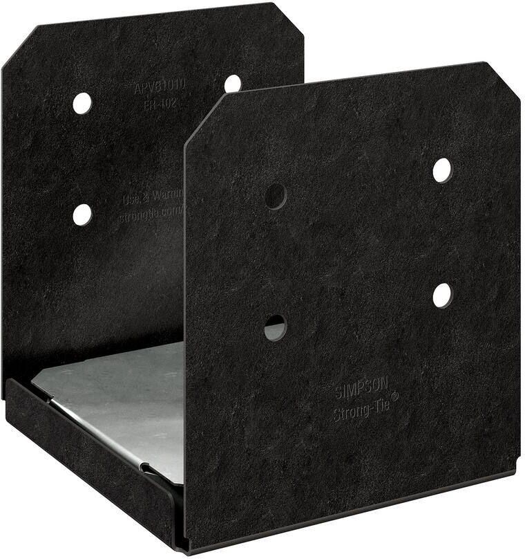 Simpson Strong-Tie Outdoor Accents Avant Collection ZMAX, Black Powder-Coated Post Base for 10x10 Nominal Lumber