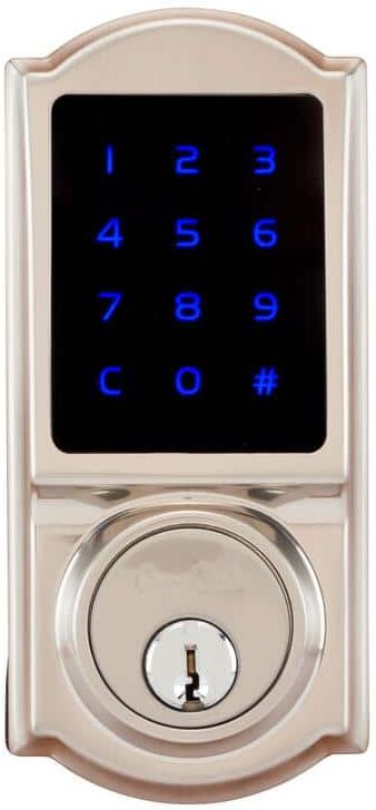 Copper Creek Heritage Z Wave Smart Home Satin Stainless Single Cylinder Electronic Deadbolt