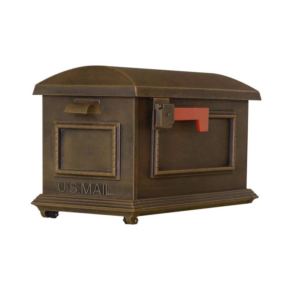 Traditional Copper Post Mount Mailbox