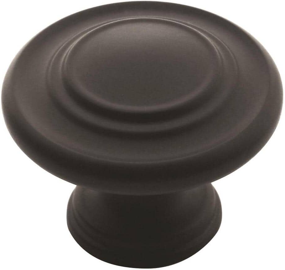 Amerock Inspirations 1-5/16 in. Dia (33 mm) Matte Black Round Cabinet Knob (10-Pack)