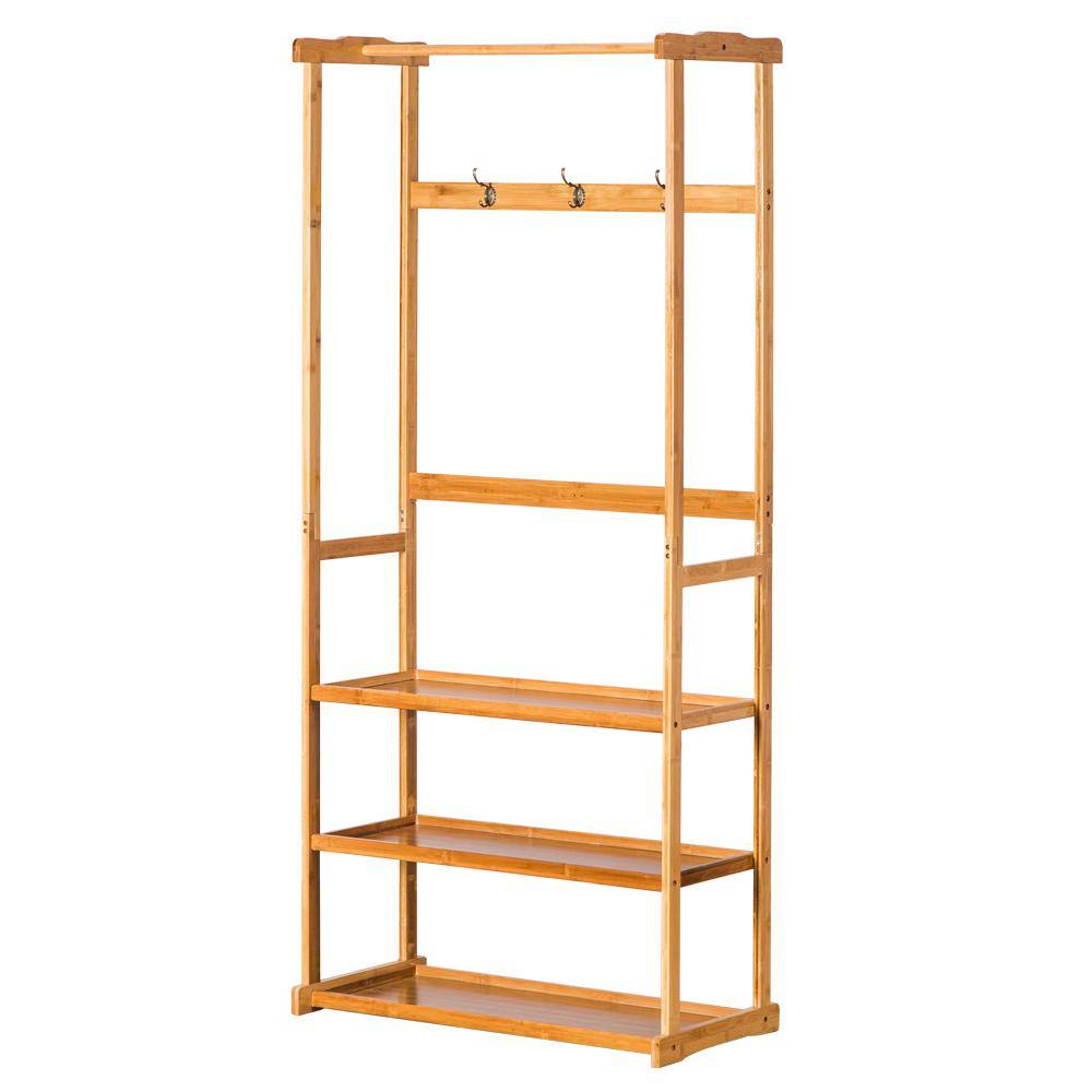Karl home Brown Wood Clothes Rack 15.75 in. W x 708 in. H