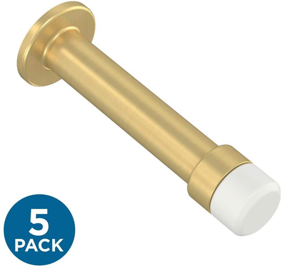 Franklin Brass Bar 3 in. (76 mm) Solid Door Stop in Modern Gold (5-Pack)