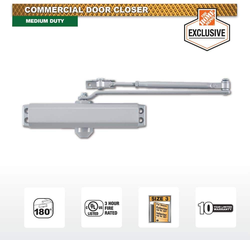 Universal Hardware Medium-Duty Aluminum Commercial Door Closer