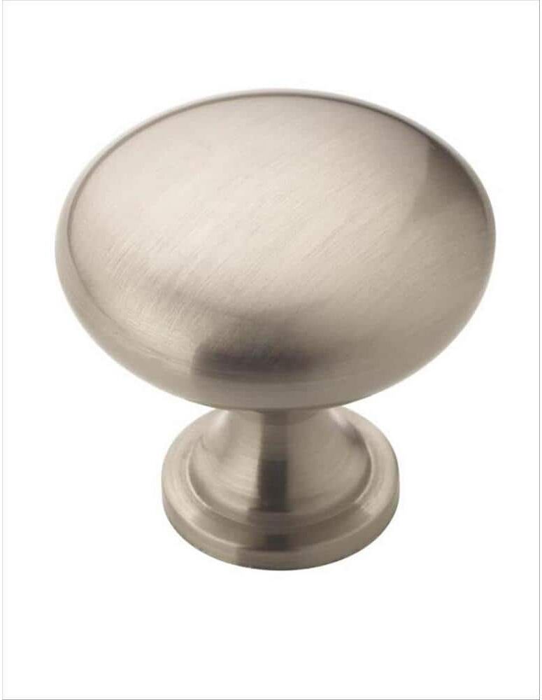 Amerock Allison Value 1-1/4 in. (32 mm) Dia Satin Nickel Round Cabinet Knob (10-Pack)