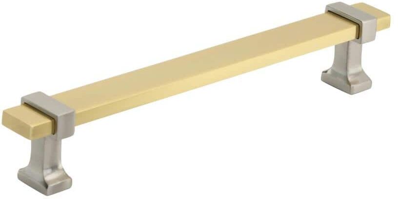 Amerock Overton 6-5/16 in. (160 mm) Brushed Gold/Satin Nickel Drawer Pull