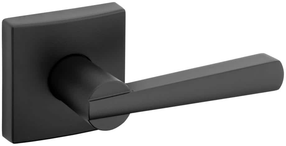 Baldwin Prestige Spyglass Matte Black Hall/Closet Door Lever with Microban Antimicrobial Technology